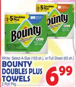 Bravo Supermarkets BOUNTY DOUBLES PLUS TOWELS offer