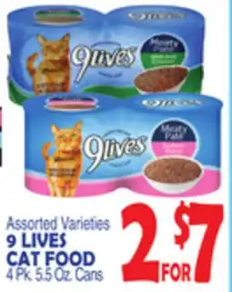 Bravo Supermarkets 9 LIVES CAT FOOD offer