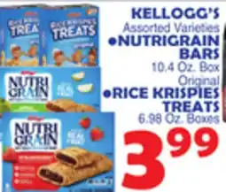 Bravo Supermarkets KELLOGG'S NUTRIGRAIN BARS, 10.4 Oz. Box offer