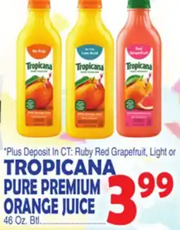 Bravo Supermarkets TROPICANA PURE PREMIUM ORANGE JUICE offer