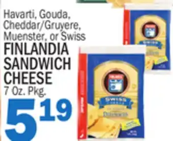 Bravo Supermarkets FINLANDIA SANDWICH CHEESE offer
