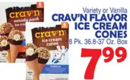 Bravo Supermarkets CRAV'N FLAVOR ICE CREAM CONES offer