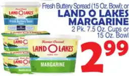 Bravo Supermarkets LAND O LAKES MARGARINE 2 Pk. 7.5 Oz. Cups or 15 Oz. Bowl offer