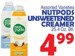 Bravo Supermarkets NUTPODS UNSWEETENED CREAMER offer
