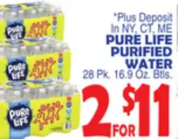 Bravo Supermarkets PURE LIFE PURIFIED WATER offer