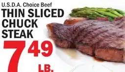 Bravo Supermarkets U.S.D.A. CHOICE BEEF THIN SLICED CHUCK CHUCK STEAK offer