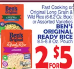 Bravo Supermarkets BEN'S ORIGINAL READY RICE 8.5-8.8 Oz. Pouch offer