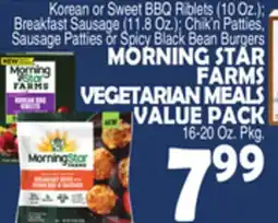 Bravo Supermarkets MORNING STAR FARMS VEGETARIAN MEALS VALUE PACK 16-20 Oz. Pkg offer