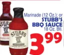 Bravo Supermarkets STUBB'S BBQ SAUCE 18 Oz. Btl offer