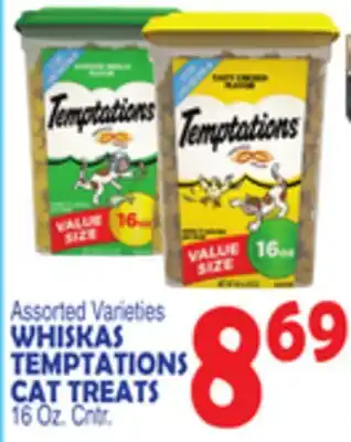 Bravo Supermarkets WHISKAS TEMPTATIONS CAT TREATS offer
