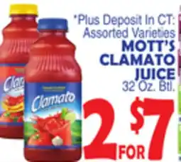 Bravo Supermarkets MOTT'S CLAMATO JUICE offer