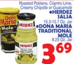 Bravo Supermarkets HERDEZ SALSA 15.3-15.7 Oz. Jar, DONA MARIA TRADITIONAL MOLE 8.25 Oz. Jar offer