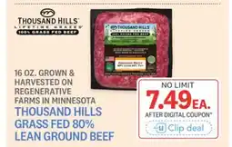 Kings Food Markets THOUSAND HILLS GRASS FED 80% LEAN GROUND BEEF offer