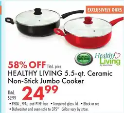 Boscov's HEALTHY LIVING 5.5-qt. Ceramic Non-Stick Jumbo Cooker offer