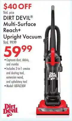 Boscov's DIRT DEVIL Multi-Surface Reach + Upright Vacuum offer