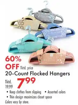 Boscov's 20-Count Flocked Hangers offer
