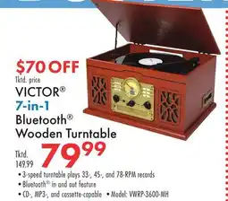 Boscov's VICTOR 7-in-1 Bluetooth Wooden Turntable offer