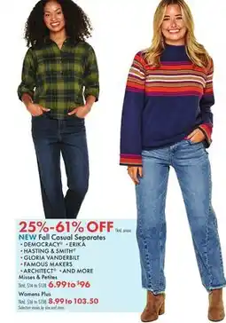 Boscov's Fall Casual Separates offer