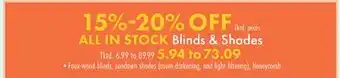 Boscov's ALL IN STOCK Blinds & Shades offer