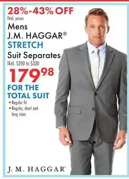 Boscov's Mens J. M. HAGGAR STRETCH Suit Separates offer