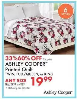 Boscov's ASHLEY COOPER Printed Quilt offer