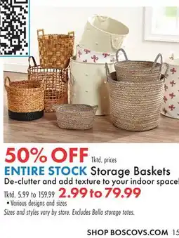 Boscov's ENTIRE STOCK Storage Baskets offer