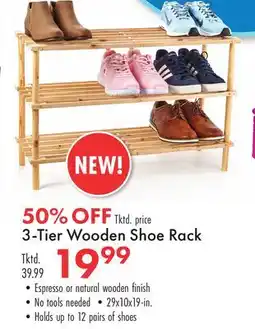 Boscov's 3-Tier Wooden Shoe Rack offer