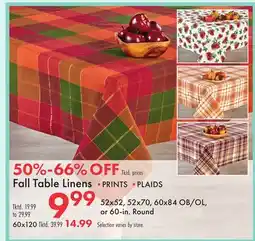 Boscov's Fall Table Linens offer