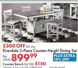 Boscov's Riverdale 5-Piece Counter-Height Dining Set offer