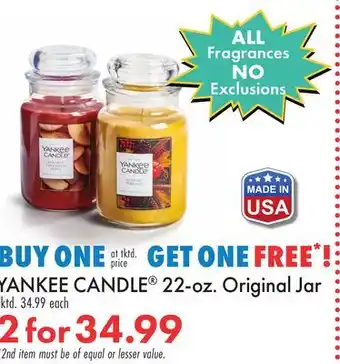 Boscov's YANKEE CANDLE 22-oz. Original Jar offer