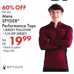 Boscov's Mens SPYDER Performance Tops offer