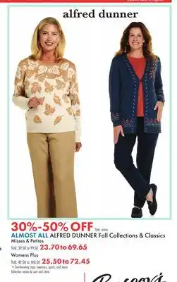 Boscov's ALL ALFRED DUNNER Fall Collections & Classics Misses & Petites offer