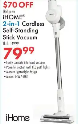 Boscov's iHOME 2-in-1 Cordless Self-Standing Stick Vacuum offer