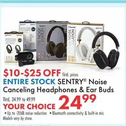 Boscov's ENTIRE STOCK SENTRY Noise Canceling Headphones & Ear Buds offer