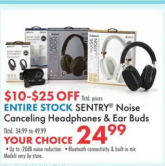 Boscov's ENTIRE STOCK SENTRY Noise Canceling Headphones & Ear Buds offer