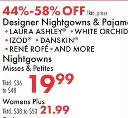 Boscov's Designer Nightgowns & Pajamas offer