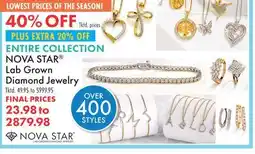 Boscov's NOVA STAR Lab Grown Diamond Jewelry offer