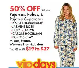 Boscov's Pajamas, Robes, & Pajama Separates offer