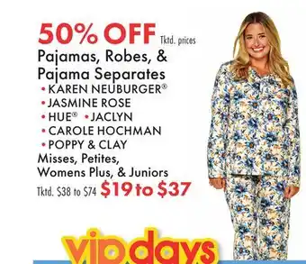 Boscov's Pajamas, Robes, & Pajama Separates offer