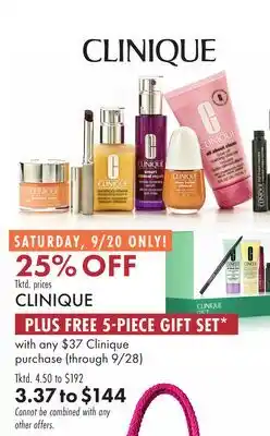 Boscov's CLINIQUE GIFT SET offer