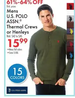 Boscov's U.S. POLO ASSN. Thermal Crews or Henleys offer
