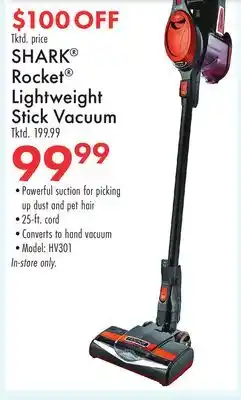 Boscov's SHARK Rocket Lightweight Stick Vacuum offer