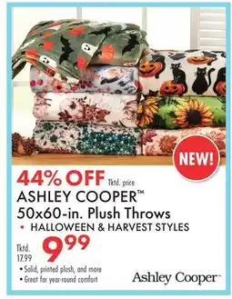 Boscov's ASHLEY COOPER 50x60-in. Plush Throws offer