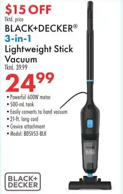 Boscov's BLACK + DECKER 3-in-1 Lightweight Stick Vacuum offer