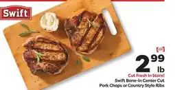 Weis Markets Swift Bone-in Center Cut Pork Chops or Country Style Ribs offer