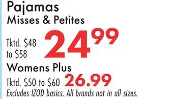Boscov's Pajamas Misses & Petites offer
