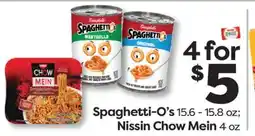 Weis Markets Spaghetti-O's 15.6 - 15.8 oz Nissin Chow Mein 4 oz offer