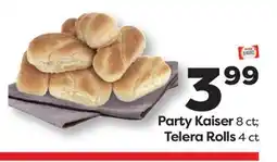 Weis Markets Party Kaiser 8 ct Telera Rolls 4 ct offer