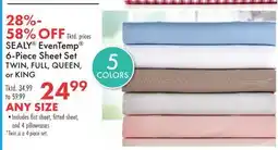 Boscov's SEALY EvenTemp 6-Piece Sheet Set offer