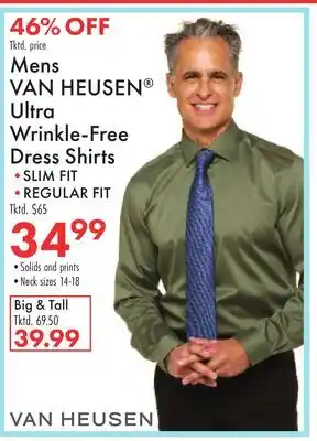 Boscov's Mens VAN HEUSEN Ultra Wrinkle-Free Dress Shirts offer